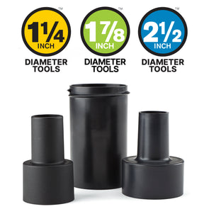 Shop-Vac® 3-Piece Vacuum Hose Adaptor Kit Shop-Vac Store black plastic vacuum hose adaptors—three-piece set