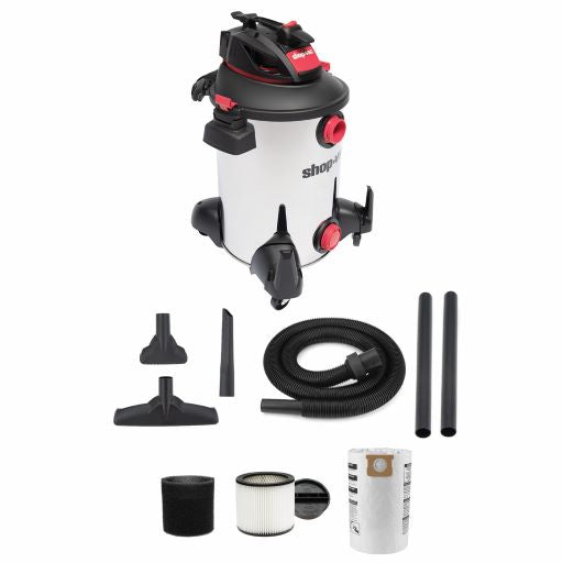 Shop-Vac® 12 Gallon* 6.5 Peak HP** Contractor Series Stainless Steel  Wet/Dry Vacuum with SVX2 Motor Technology