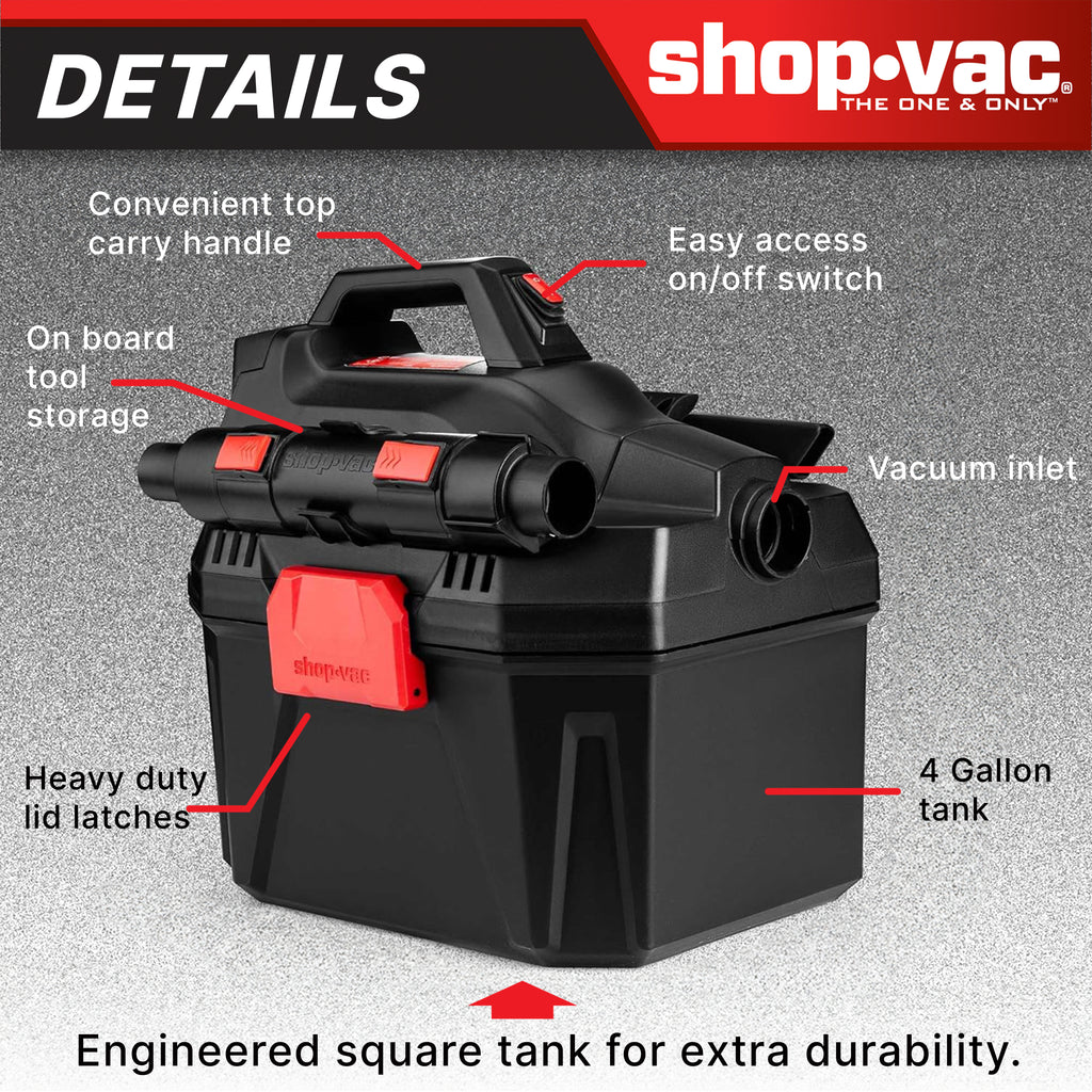 Shop-Vac 2 Gallon 20V Cordless Wet/Dry Vacuum