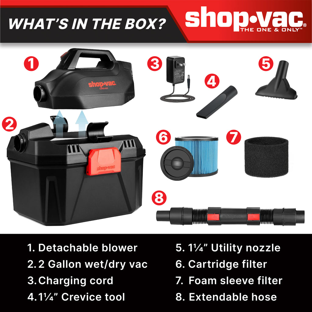 Shop-Vac 2 Gallon 20V Cordless Wet/Dry Vacuum