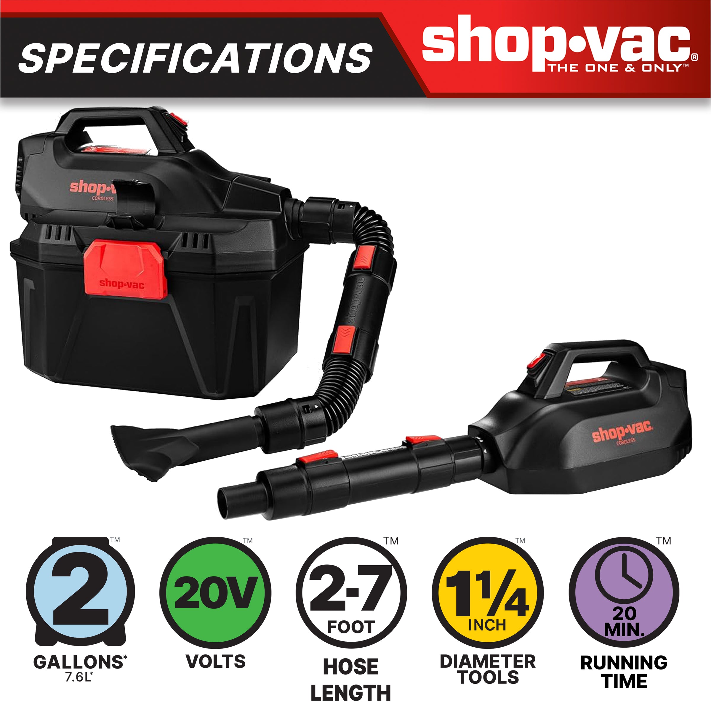 Shop-Vac® 2 Gallon 20V Cordless Wet/Dry Vacuum | Shop-Vac Store