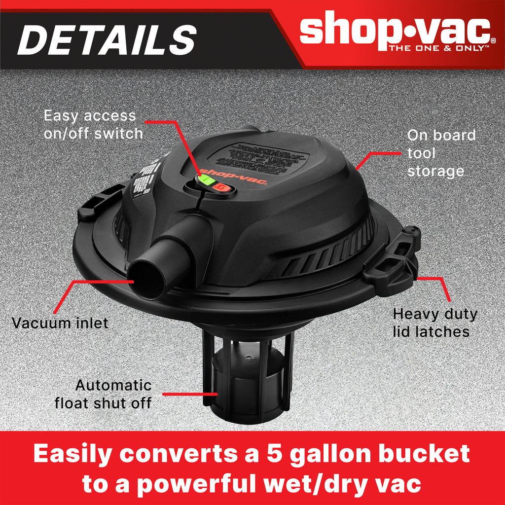 Shop-Vac Bucket MAX 2.5 Peak HP Wet/Dry Vacuum