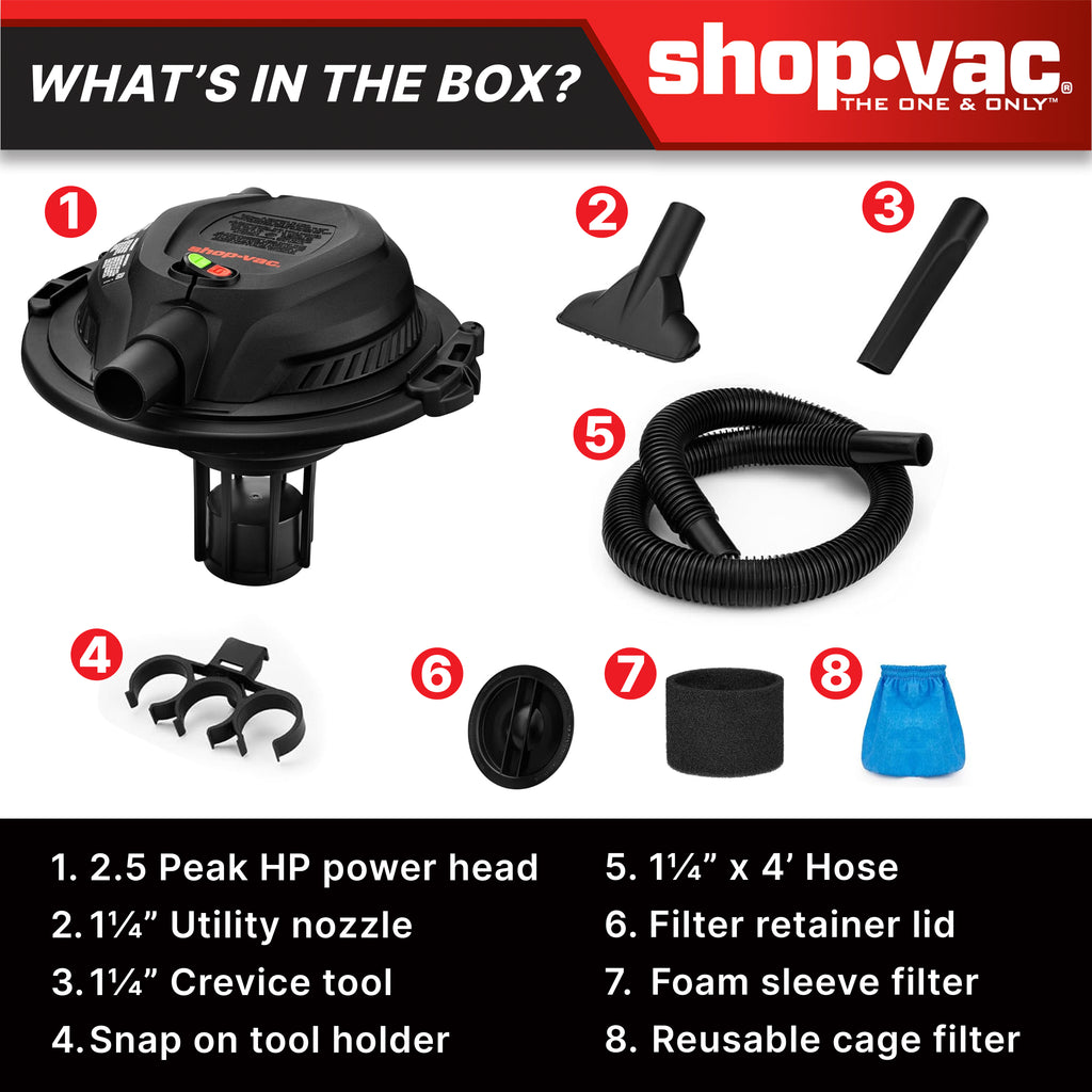 Shop-Vac Bucket MAX 2.5 Peak HP Wet/Dry Vacuum