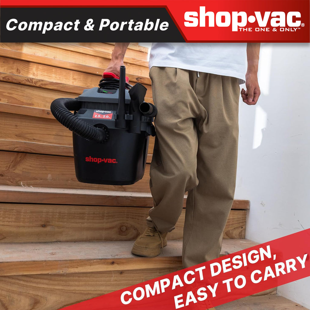 Shop-Vac® 2.5 Gallon 2.0 Peak HP Square Wet/Dry Vacuum