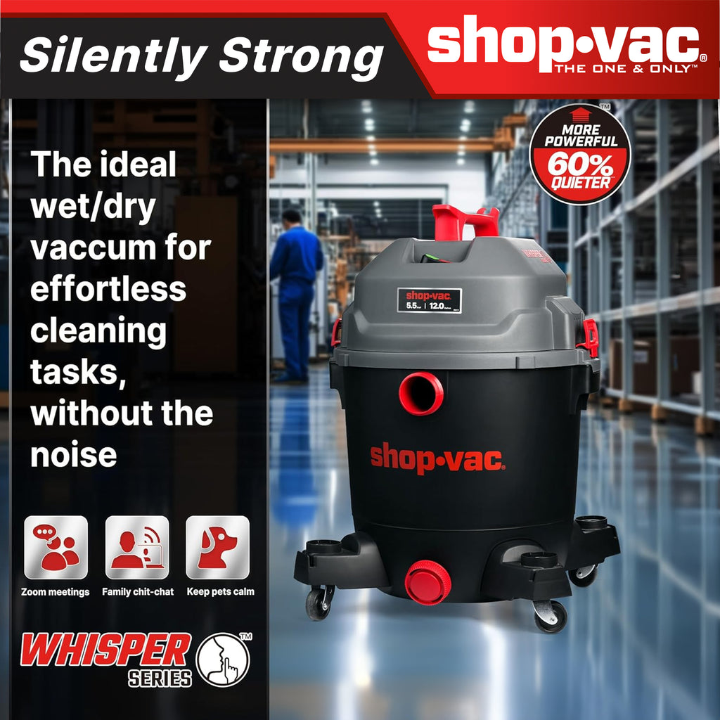 Shop-Vac® Ultra Quiet 12 Gallon 4.5 Peak HP Wet/Dry Vacuum