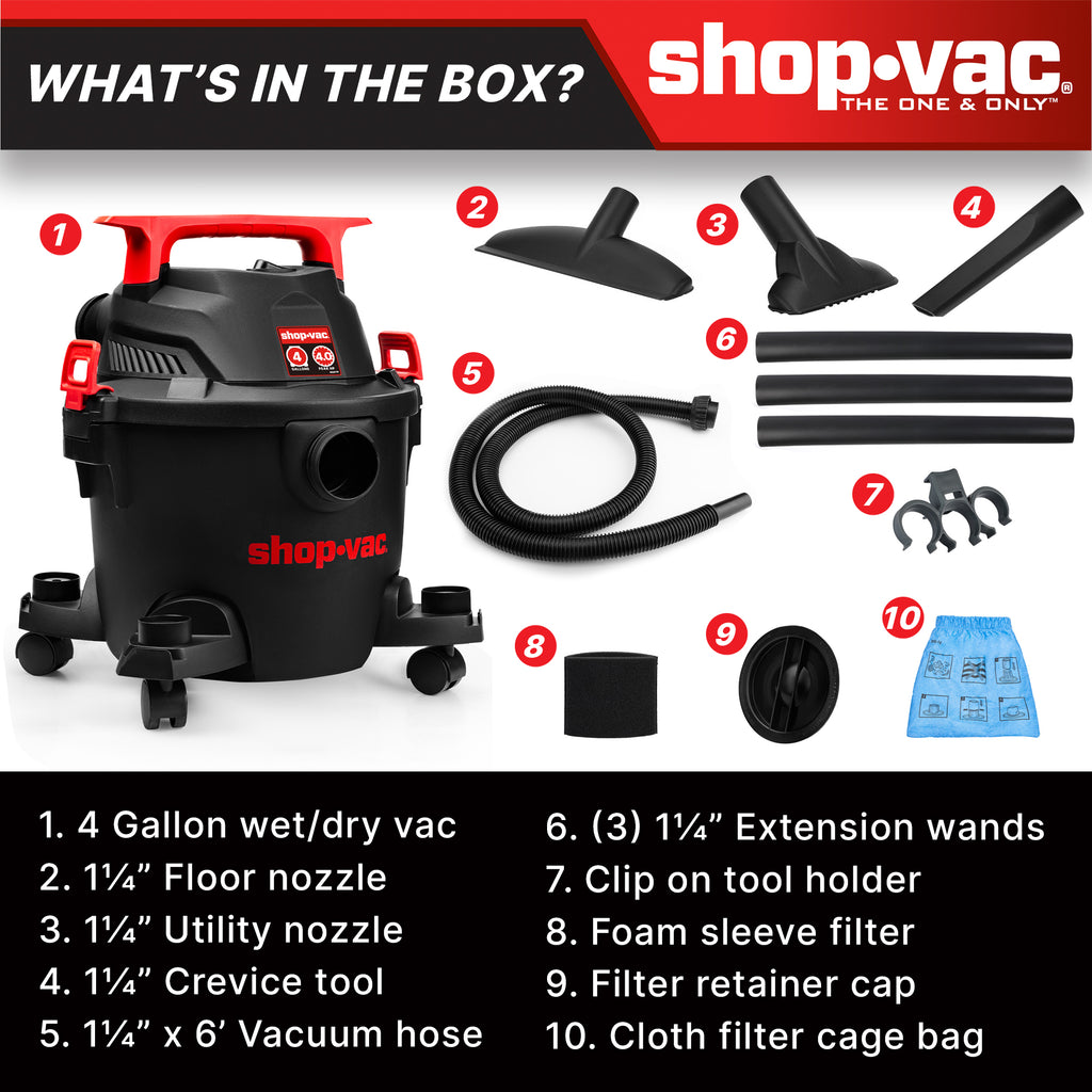 Shop-Vac 4 Gallon 4.5 Peak HP Wet/Dry Vacuum