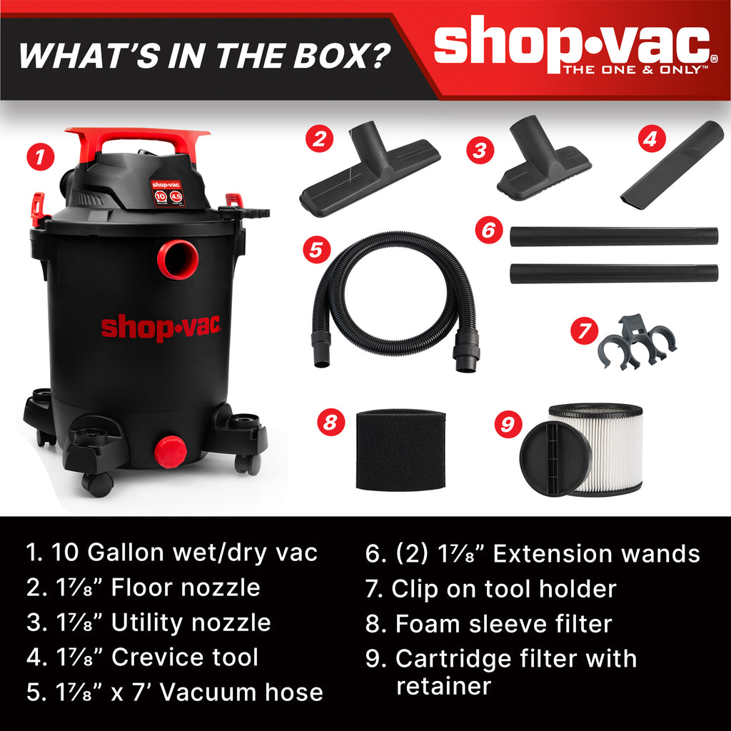 Shop-Vac 10 Gallon 4.5 Peak HP Wet/Dry Vacuum