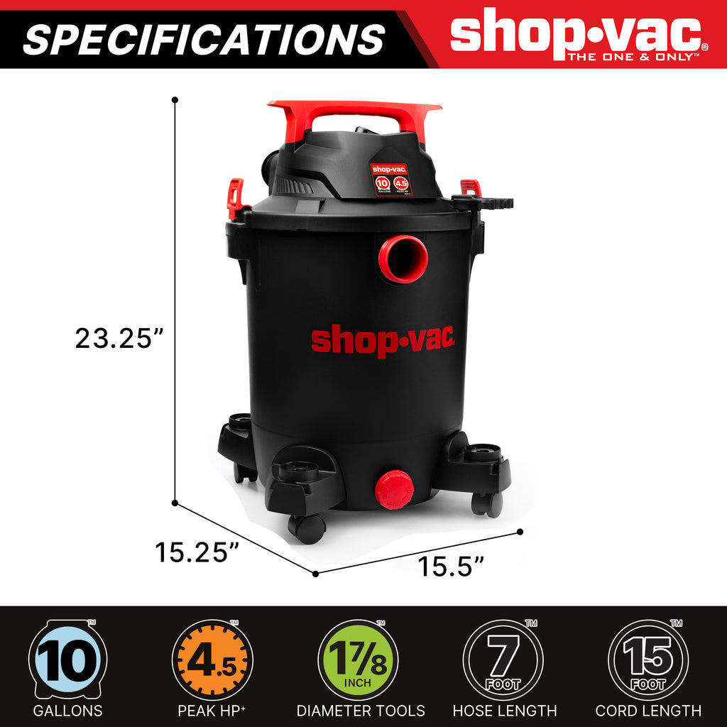 Shop-Vac 10 Gallon 4.5 Peak HP Wet/Dry Vacuum