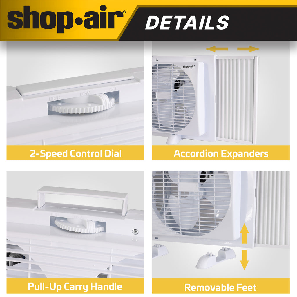Shop-Air 9" Twin Window Fan