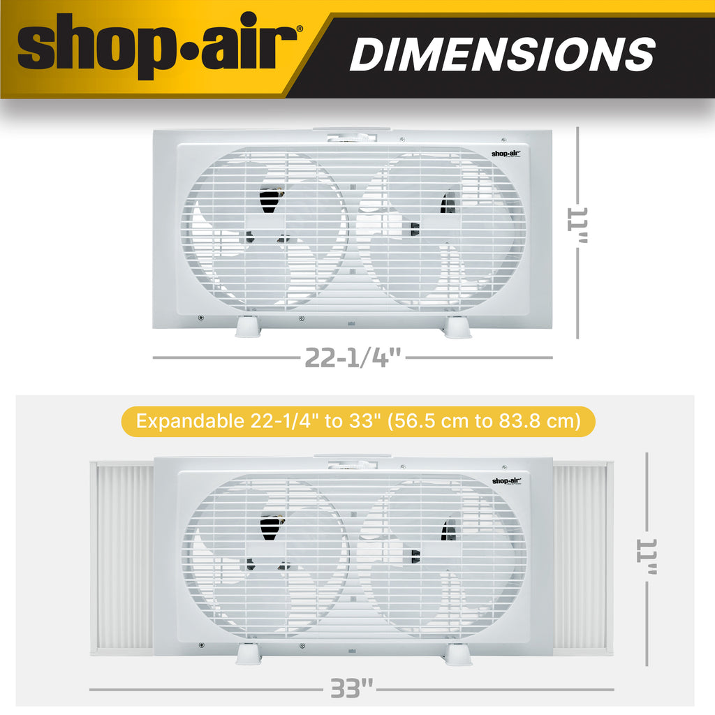Shop-Air 9" Twin Window Fan