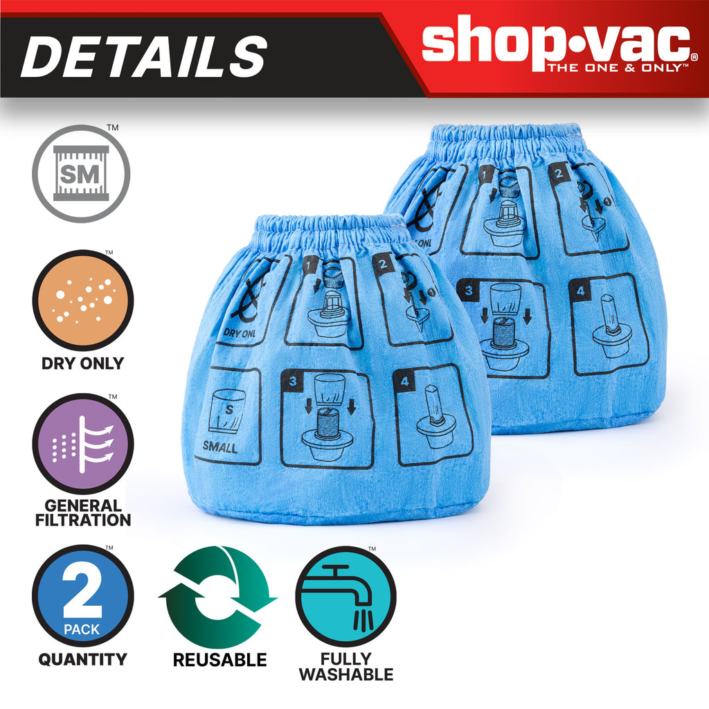 Shop-Vac Non-Woven Small Cloth Cage Filter (2 Pack)