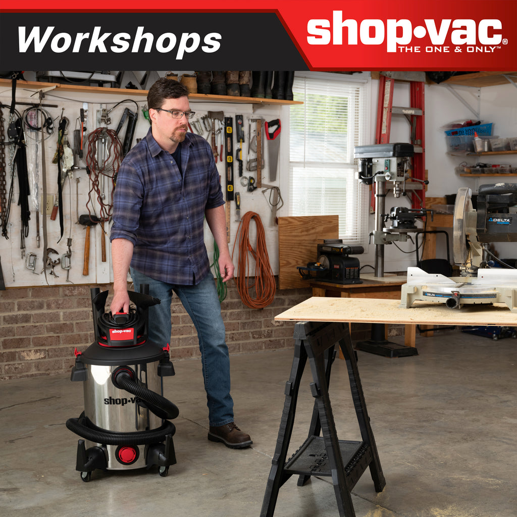 The Shop-Vac® 12 Gallon* 6.0 Peak HP** Stainless Steel Wet/Dry Vacuum