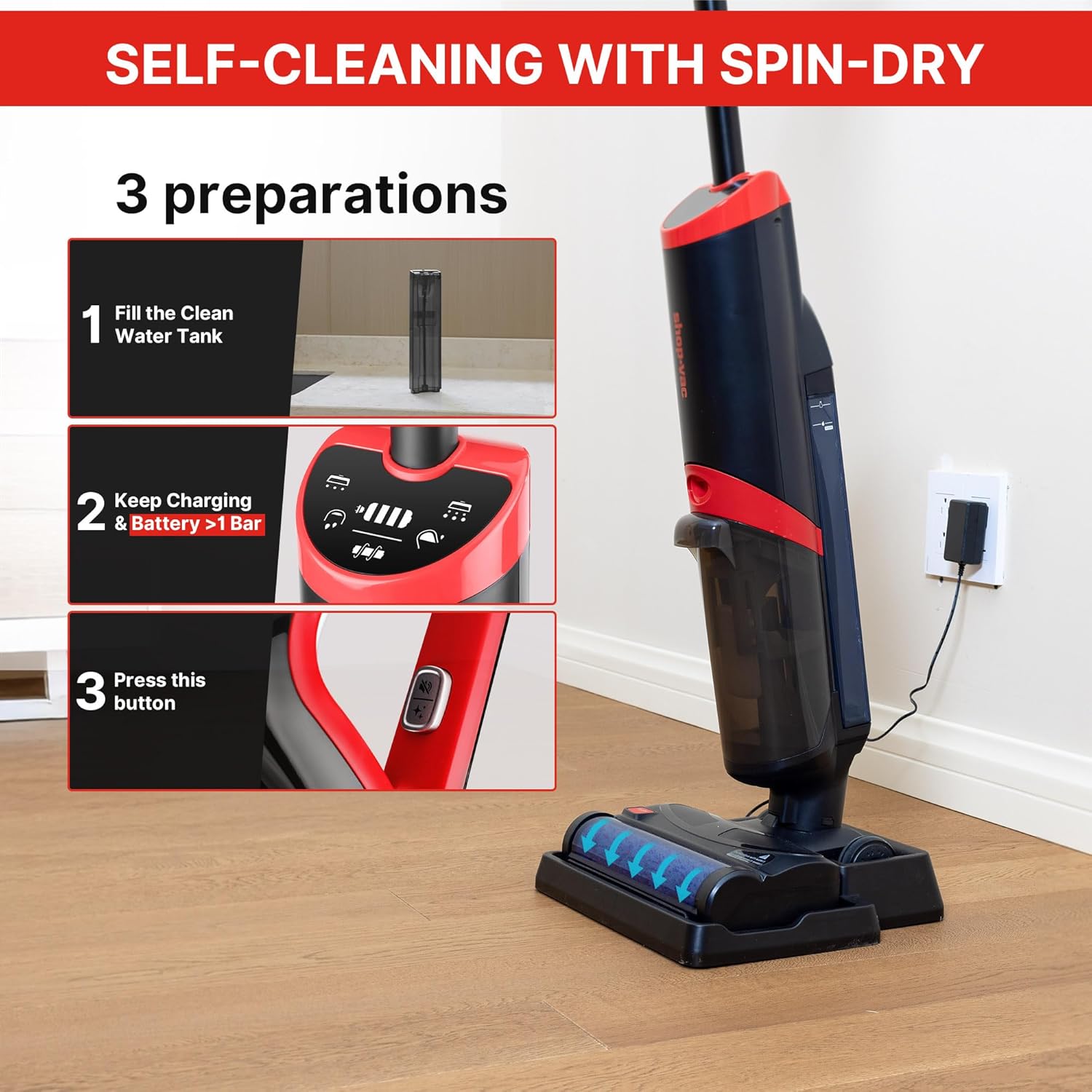 Shop-Vac Wet/Dry Rechargeable Vacuum Cleaner & Mop