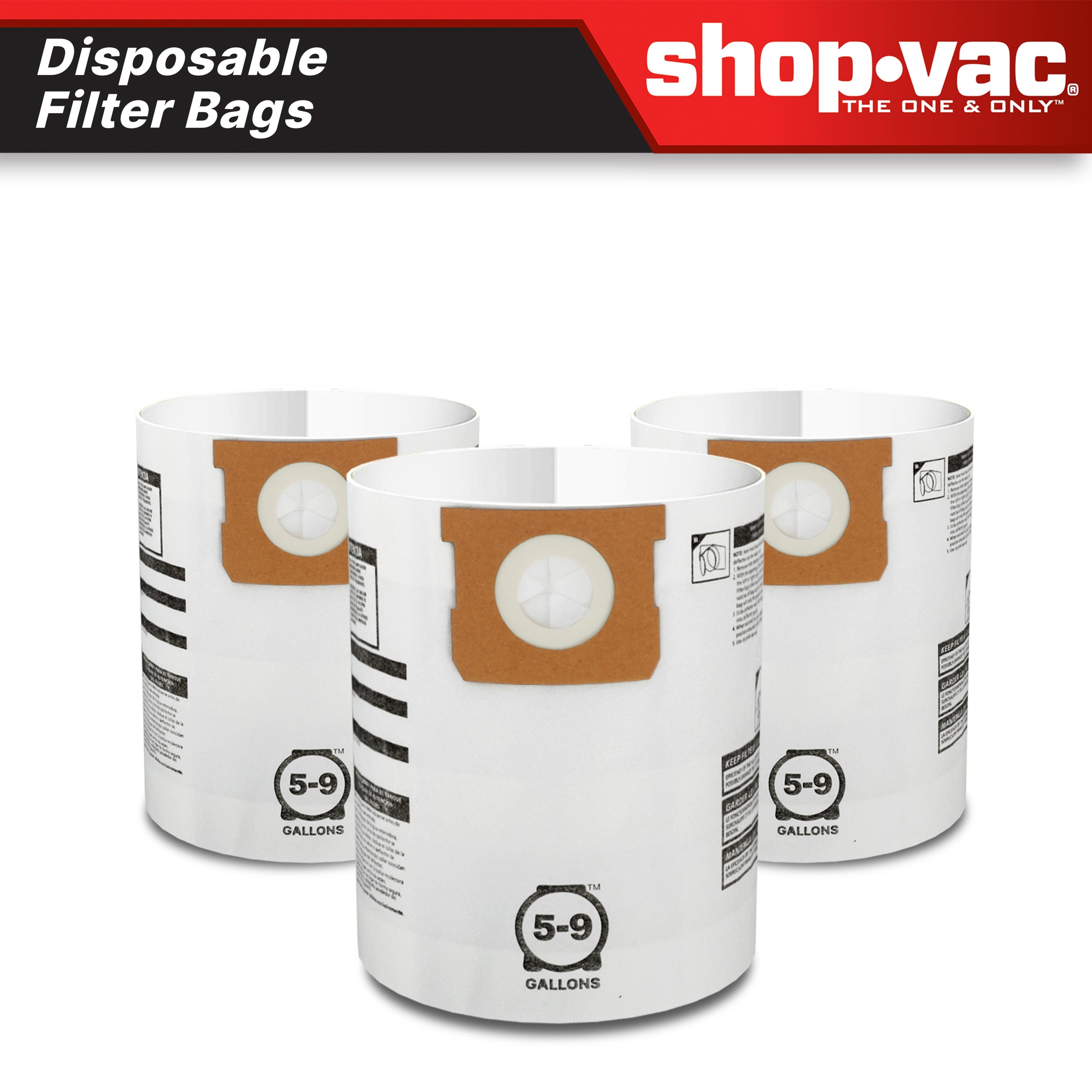 5-8 Gallon Vacuum Bags For Shop Vac Type H 90671, Type E 90661, Double - View #8