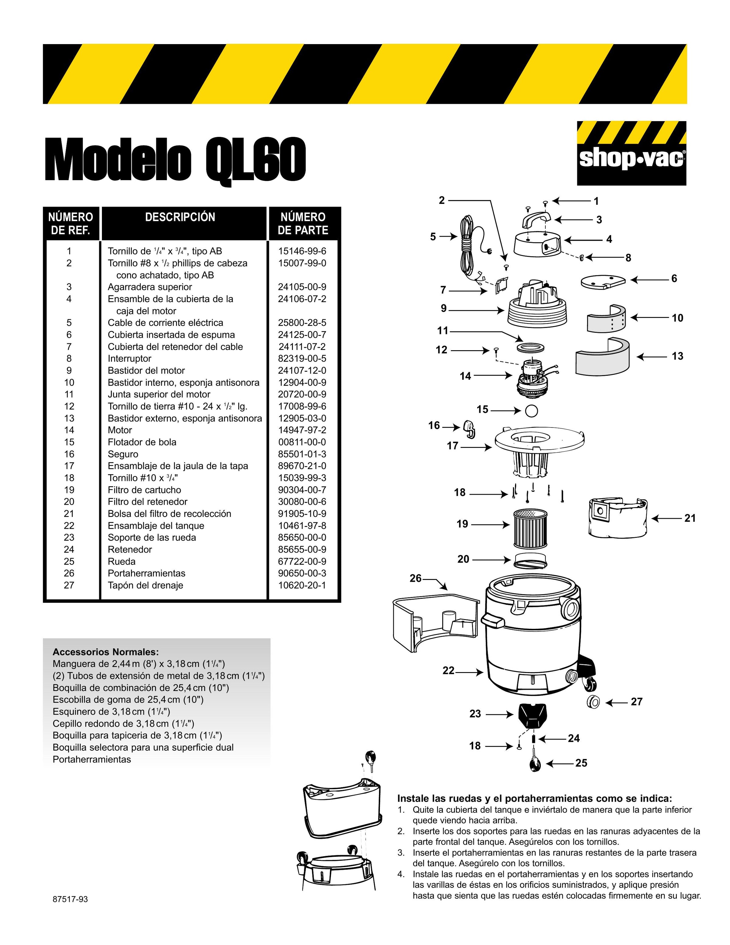 専用 ブランソン カリー QL60BIC 8-Gal Industrial Vac Parts List | Shop-Vac | Shop-Vac Store