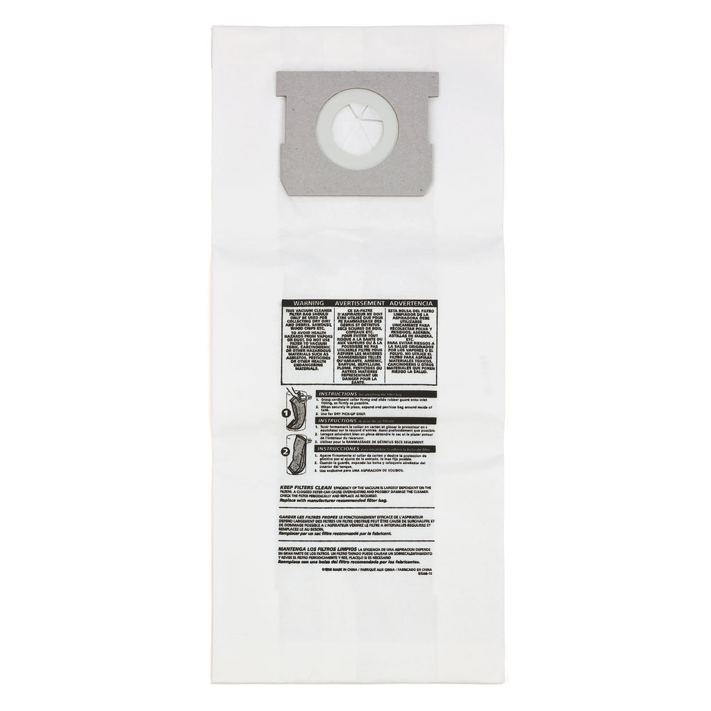 Shop Vac 9193200 Paper Filter Bags, 3 Pack – For 5 Gallon Hang-Up, Bulldog & Wall Mount Vacuums