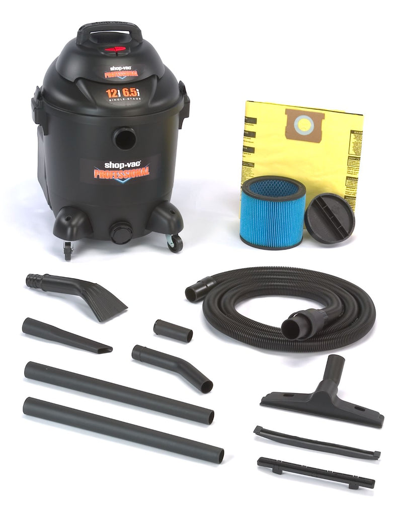 Shop-Vac® 12 Gallon* 6.5 Peak HP** Single Stage Professional Wet/Dry Vac