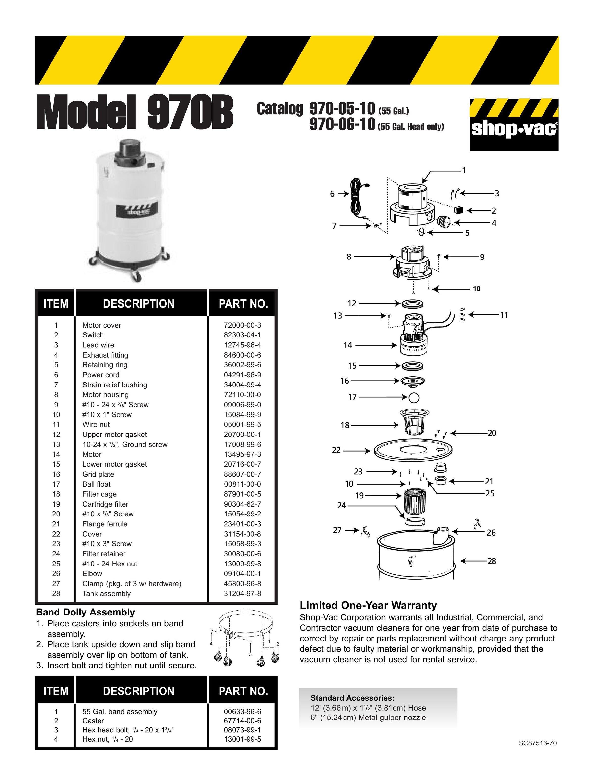 Shop-Vac Parts List for 970B Models (Head Assembly) | Shop-Vac Store