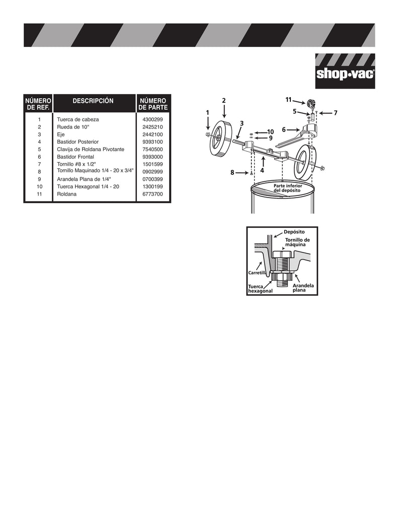 Shop-Vac Parts List for QPL650 Models (15 Gallon* Black / Stainless Steel Vac)